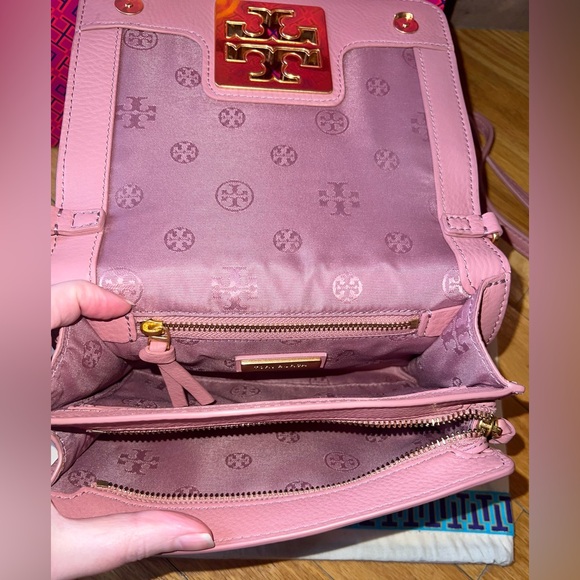 **SOLD** Tory Burch Mauve Pink Britten Combo Crossbody Bag - Picture 9 of 13